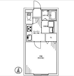 ウィル・メイ 2階1Kの間取り