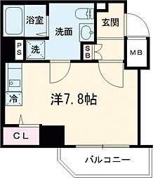 クレヴィスタ方南町 2階ワンルームの間取り