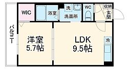 ＲＩＺＥ春日部 1階1LDKの間取り