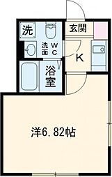 レジデンス青井 2階1Kの間取り