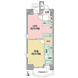 名古屋市営東山線 名古屋駅 徒歩8分の賃貸マンション 3階1LDKの間取り