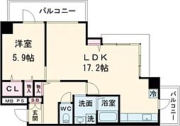 アクティ上池袋 10階1LDKの間取り