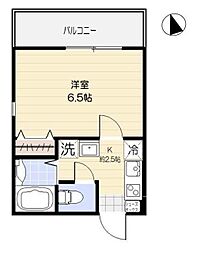 リレア八王子 1階1Kの間取り