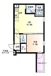 フジパレス十三イースト 3階1LDKの間取り
