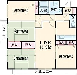 三高・サンスクエア 1階4LDKの間取り