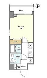 ラクラス下総中山 8階1Kの間取り