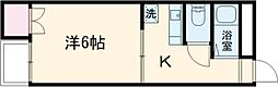 エトワール 3階1Kの間取り