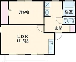 コーポ比恵 1階1LDKの間取り