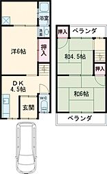 羽束師志水町101-11貸家 1階3DKの間取り