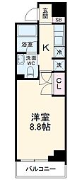 ＣＯＺＹ阿由知通 5階1Kの間取り
