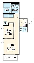 KEIAI RESIDENCE 大和田II 1階1LDKの間取り