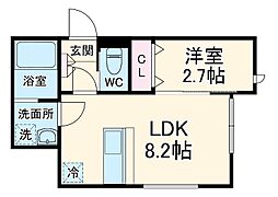 KEIAI RESIDENCE 大和田II 1階1LDKの間取り