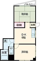 青葉ハイツ 101 1階2DKの間取り