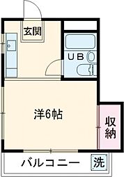 青葉ハイツ 301 3階1Kの間取り