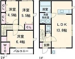 メゾンミレ　Ａ 1階3LDKの間取り