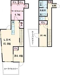 ＣＯＥＵＲ　ＢＬＡＮＣ西荻窪 4階2SLDKの間取り