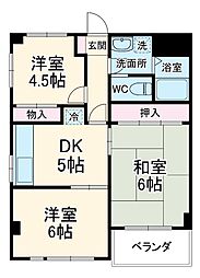 アンソレイエ松戸 3階3DKの間取り