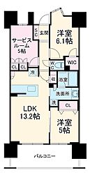レーベンリヴァーレ町田ルージアタワー 5階2SLDKの間取り