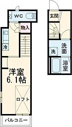 リュクス吉祥寺イースト 2階ワンルームの間取り