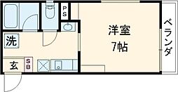 ネクストライフ太秦天神川 3階1Kの間取り