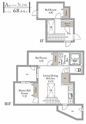 LiveFlat西荻窪 3階3LDKの間取り