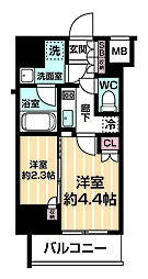 ＡＲＣＯＢＡＬＥＮＯ ＭＩＮＡＭＩＳＥＮＪＵ 3階2Kの間取り