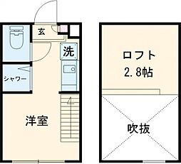 ハーモニーテラス上高井戸IV 2階ワンルームの間取り