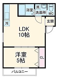 メゾン・ドゥ・アッシュ市川 3階1LDKの間取り