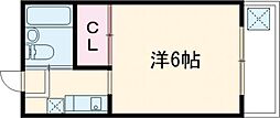 ピアレス多喜 1階1Kの間取り