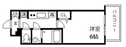 プレサンス難波デヴァンテ 602 6階1Kの間取り