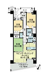 アイムふじみ野タワー東館 11階3LDKの間取り