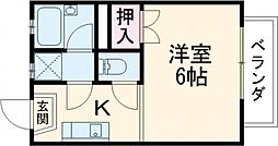 セフィラ21 2階1Kの間取り