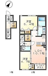コンフォートハウス　ポニー 1階2LDKの間取り