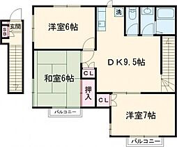 第5松韻ハイム 1階3DKの間取り
