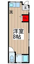カーサタケダ 1階ワンルームの間取り