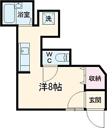 エトワールJUN 1階ワンルームの間取り
