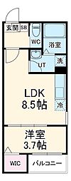 Revive黄金 1階1LDKの間取り