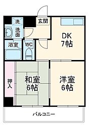 セノータ 2階2LDKの間取り