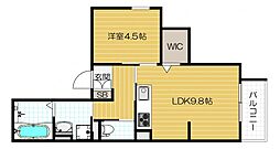 YOURMAISON　TENMA 2階1LDKの間取り