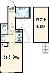 シエール江北 1階1Kの間取り