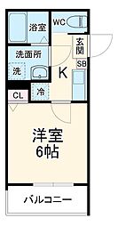 GRADUS狭山ヶ丘II 1階1Kの間取り