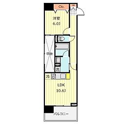 JR東北本線 宇都宮駅 徒歩6分の賃貸マンション 11階1LDKの間取り