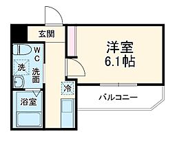 DELIGHT TOWN 3階1Kの間取り
