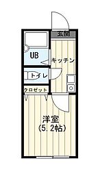 ＢｅｓｔＳｔａｇｅ宮原 2階1Kの間取り