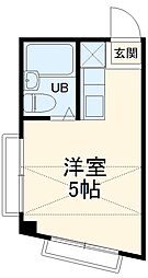 グリーン・ハイツ 2階ワンルームの間取り