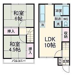エクセル飯山満A棟 1階2LDKの間取り