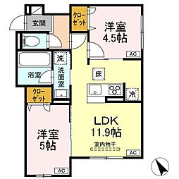 Asset-Court元横山町 3階2LDKの間取り