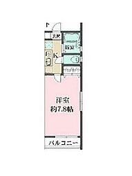 フュエルラーデン笹塚 2階1Kの間取り