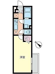 グレイス貝塚 3階1Kの間取り