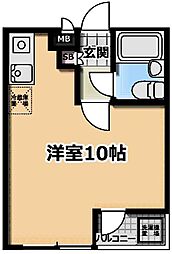 ロイヤルハイムI 3階ワンルームの間取り